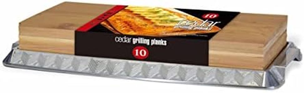 TrueFire Cedar Grilling Planks 7 x 16 (10-Pack) + Aluminum Serving Platter, 16'