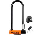 Kryptonite Evolution Mini-9 Lock with Flex Frame U-Bracket - Orange, 9-Inch, Black