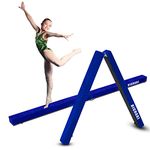 7FT Folding Gymnastics Balance Beam, Foam Floor Balance Beam Non-Slip Rubber Base Balance Beam w/Carry Handles Anti-Slip Base for Kids, Beginners & Professional Gymnasts and Beginners Athletes