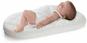 Brit Diamonds Moses Basket Memory Foam Mattress Easy to Fit Extra Deep Thick Oval Shaped Baby Cot Mattresses Pram Crib Bassinet Baskets with Quilted Washable Removable Covers (68x28x4.5)