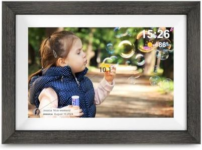 Frameo Electronic Digital Photo Frame with 32GB Memory, 10.1 Inch WiFi Smart Digital Picture Frame with HD IPS Touch Screen, Auto-Rotate, Send Pictures from Anywhere via Frameo APP (Wood Effect)