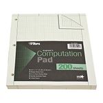 TOPS Engineering Computation Pad, 8-1/2" x 11", Glue Top, 5 x 5 Graph Rule on Back, Green Tint Paper, 3-Hole Punched, 200 Sheets (35502)