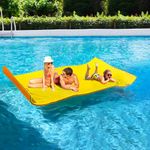 Floating Mat for Lake, 8 x 4 ft Lily Pad, Floating Water Mat with 16' Rope, Large Capacity XPE Floating Island for Adults, for Lake, Beach, Ocean, Pool