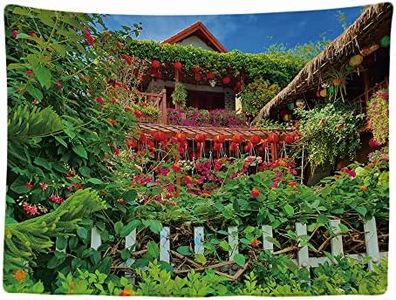 Ulticool - Plantas Jardín Vietnam Linterna - Tapiz - 200x150 cm - Tapiz Grande - Decoración de Póster - Decoración - Papel Pintado - Lienzo - Pintura - Accesorios Separadores de Habitaciones - Verde