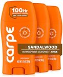 Carpe Underarm Antiperspirant and Deodorant, Clinical strength with Sandalwood scent, Combat excessive sweating Stay fresh and dry, Great for hyperhidrosis (Pack of 3)