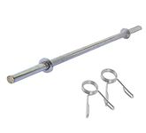 FratiiSingh's Straight 3ft Chromed Weight Lifting Rod with 2 Locks For Exercise, Fitness & Home Gym (25 MM Thick)