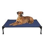 veehoo Cooling Elevated Dog Bed - Portable Raised Pet Cot with Washable & Breathable Mesh, No-Slip Rubber Feet for Indoor & Outdoor Use, Oversize Package, Large, Blue