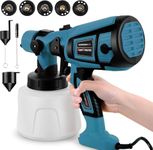 Paint Sprayer, 800W Fence Paint Sprayer Electric Paint Spray Gun with 1400ML Container, Handheld Paint Gun with 5 Nozzles and 3 Pattern for Fence, Cabinet, Walls, Furniture, Ceiling