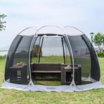 Leedor Screen House Tent for 6-10 Person, Instant Setup Mesh Net Outdoor Gazebo Sun Shade Dome Tent Pop Up Canopy with Carry Bag for Camping, Patio, Backyard, Lawn, Garden, Deck, 12 x 12 FT