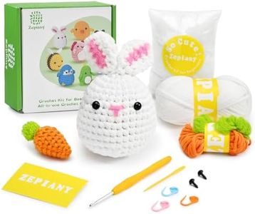 Crochet Kits for Beginners - All-in-One Stuffed Animal Knitting Sets - Step-by-Step Video Tutorials DIY, Rabbit&Carrot Crochet Kits