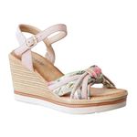 IVACHY Women's Wedge Sandals - Floral Tropical Design, Comfort Cushioned Footbed, Adjustable Ankle Strap - 8cm Wedge - Available in UK SIZE 3 TO 7.5