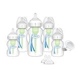 Dr. Brown’s Natural Flow Anti-Colic Options+ Wide-Neck Baby Bottles, Newborn Gift Set, Blue