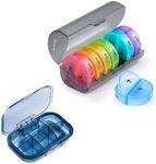 2Pack Weekly Pill Organizer, Sukuos Daily Pill Box Travel Pill Cases for Vitamins, Fish Oils or Supplements, BPA Free