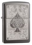 Zippo Windproof Lighter - Ace Filigree - Black Ice - Laser 2-Tone - Refillable for Lifetime Use - Adjustable Flame - Gift Box - Metal Construction - Made in USA