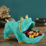 zart Resin Bulldog Design Storage Holder Dog Showpiece For Home Decorative Item, Animal Figurines For Home Shelves Decor Showpiece (Multicolor)., Pack of 1