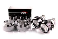 Pair of DDM Tuning Bi Xenon Retrofit Mini H1 Projectors V2 Premium,2.5in,W/Mini Gatling Gun Shrouds