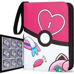 Trading Card Binder 9-Pocket, 720 Pockets Trading Card Games Collection Binder with 40 Sleeves Pink