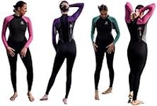 Matai Ladies 3/2 mm Neoprene Full length Wetsuit for Canoe Kayak Surfing Jetski Sailing Paddleboarding - UK ladies sizes 8, 10, 12, 14, 16, 18, 20 & 22 (16, Black/Cerise Pink)