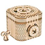 RoWood Mechanical Gear Treasure Box - 3D Wooden Puzzle Craft Toy, Brain Teaser DIY Model Building Kits, Gift for Adults & Teens, Age 14+