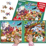 QUOKKA Magnetic Puzzles for Toddlers 3-5 - 48 Pieces Travel Puzzles Games for Kids Ages 4-8 Years Old - Forest Farm Car Activities Toy for Boys and Girls 4-6 yo - Learning Magnet for Road Trip