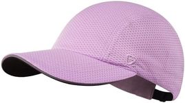 GADIEMKENSD Women's Race Day Running Hat Performance Mesh Baseball Cap Ventilation, Lightweight, Reflective Safety Ponytail Hats for Exercise Golf Hiking Beach Workout Gym Light Purple