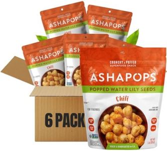 AshaPops Popped Water Lily Seeds, Chili, 1 oz Bags, Pack of 6