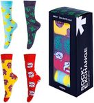 Sock Exchange 4 Pairs Cotton Socks Unisex, Colorful Funny Adults Crew Socks Fun Cozy Cute Causal Socks for Women Men Gifts, Women's Novelty Socks (Color-2)