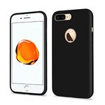 Pikkme Back Cover | Full Camera Protection | Super Soft Silicone | Raised Edges | Bumper Case for iPhone 7 Plus / 8 Plus (Black)