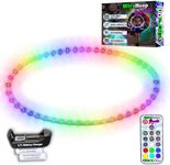 UltraHoop Remote LED Hoop - Wireless Control 60 Color Changing LED Lights w/ 300+ Modes & Patterns - Rechargeable Battery, HDPE Collapsible, Advanced to Beginner Hoola Hoops - 34” x 3/4" OD - UltraPoi