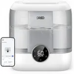 Dreo Smart Humidifiers for Bedroom, 6L Top Fill Supersized Cool Mist Humidifier for Large Room, 60 Hour Runtime, Quiet Ultrasonic Humidifiers for Plants, Baby, Nursery, Indoor, Home, Night Light, Gray