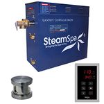 SteamSpa 9kW Steam Sauna Generator Sentry Series 240V Steam Generator with Touch Screen, Steamhead, Built-in Steam Shower Auto Drain, ACU Quickstart Steam Bath Generator Bundle SNT900BN-A