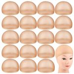 100 Pieces Wig Cap Elastic Medium Nylon Stocking Caps Stretchy Stocking Wig Caps Secure Your Hair, Lightweight, Breathable (Skin)