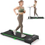 Dripex Walking Pad Treadmill for home, 2.5HP Under Desk Treadmill with 6 Shock-absorbing Cushions, Walking Running Machine with Remote Control and LED Display, Adjustable Speeds 1-6km/h, No Assembly