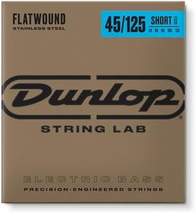 Dunlop Stainless Steel Flatwound Bass Strings Short Scale 5-String Set 45-125