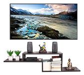 Sumwud Rainbow Wall Mounted 52 Inch Wooden TV Entertainment Unit Cum Books Shelf 49X9X12 Inch Set Top Box Stand TV Cabinet Holder Shelf for Living Room (Flowery Wenge)