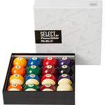 POWERGLIDE 16 Ball Pool Billiards Set | Spots and Stripes | Tournament | Premium Select Full Size | 2 1/4" / 57.0mm Diameter | Boxed