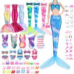 Mermaid Doll Clothes and Accessories for Beach - Dresses Swimsuits Kit for 11.5in Dolls, Fashion Dress Up Toys for 4-6 Year Old Girls Birthday Gifts