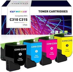CLYWENSS C310 C315 Toner Cartridge Replacement for Xerox 006R04356 006R04358 006R04357 006R04359 for Xerox C310 C310dni C310dnim C315 C315dni Printer (B/C/M/Y, 4-Pack)