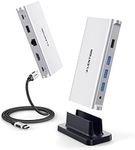 LENTION USB C Docking Station 100W PD, 4K HDMI,Gigabit Ethernet Dock,USB 3.0/2.0 & Aux Hub Compatible 2023-2016 MacBook Pro,Mac Air/Surface,Steam Deck,More,Stable Driver Certified (CB-D53, Silver)