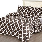 ComfyWell Single Duvet - Printed Comforter Bedspreads, Coverlets & Sets, 1 Pillowcases Warm and Anti Allergy All Season Coverless Duvet, Throws For Bed. (Single (135x200cm), Brown)