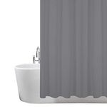 ANSIO Shower Curtain for Bathroom - Mould and Mildew Resistant - Charcoal Grey, 180 x 180 cm (71 x 71 Inch) | Water Repellant Fabric | 100% Polyester