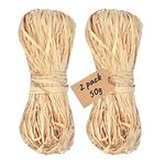 Green Thumbz Brown Raffia Ribbon - 2 Pack of 50g Raffia Yarn for DIY Crafting, Gift Wrapping, and Floral Decor - Unleash Your Creativity with Natural Raffia Straw