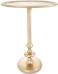 OBJET D'ART Small Round Gold Side Table, Rachel Minore Accent Table, Round Pedestal Side Table for Living Room, Small Side Table for Small Spaces, Drink Table, Vintage Brass Style Decor, 22” Height