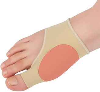 DYKOOK Bunion Relief Sleeve Gel Bunion Pads Big Toe Side Protector Socks,Non-Surgical Correction Sock with Gel Foot Care Cushion Toe Brace Pads for Corn,Calluses,Blister Preventing -Beige &L-1 pair