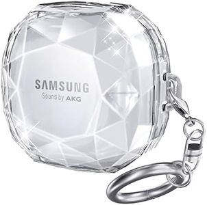 AHASTYLE Cristallo Cover per Samsung Galaxy Buds Live, Galaxy Buds Pro, Galaxy Buds 2, Galaxy Buds 2 Pro, Custodia Protettiva Antiurto in Plastica Dura con Portachiavi (Trasparente)