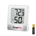ThermoPro TP49W Hygrometer Indoor Thermometer with Large Digital View Humidity Meter with Temperature and Humidity Sensor Aquarium thermometer for Humidity Monitor for Greenhouse Cellar Garage