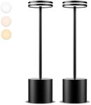 Moslumin Cordless Table Lamps Rechargeable Set of 2, 5000mAh Battery Operated Lamp, 3 Color Stepless Dimming Table Lamp, Portable Table Light, Wireless Outdoor Lamps for Patio Restaurant Dinner