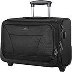 MATEIN Laptop Bag with Wheels, 17 Inch Rolling Laptop Case Carry On Suitcase Lightweight Cabin Bag 45X35X25cm Pilot Case Travel Hand Luggage Bag Overnight Business Computer Trolley for School, Black