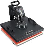 VEVOR Heat Press 15x15 Inch, 2 in 1 Heat Press Machine with Hat Press, Swing Away T Shirt Pressing Machine, Combo Hat Heat Press Machine Sublimation for T-Shirt Hat Cap Pillow Bag