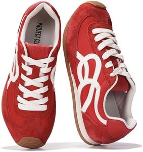 Project Cloud Womens Shoes with Memory Foam Insole Trendy Sneakers for Women - Lightweight & Non-Slip Womens Sneakers Walking Shoes for Women Footwear(Lowy,RED,5.5)